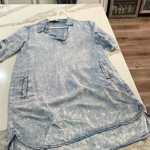 Acid wash, casual extra small denim dress.
